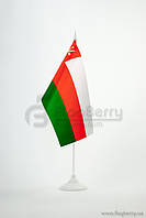 Прапорець Оман, 13,5х25 см, атлас щільний,2-х сторонній