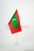 Прапорець Мальдиви, 13,5х25 см, атлас щільний,2-х сторонній