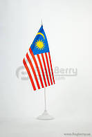 Прапорець Малайзії, 13,5х25 см, атлас щільний,2-х сторонній