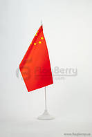 Прапорець Китай , 13,5х25 см, атлас щільний,2-х сторонній