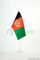 Прапорець Афганістану, 13,5х25 см, атлас щільний,2-х сторонній