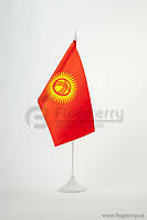 Прапорець Киргизії , 13,5х25 см, атлас щільний,2-х сторонній