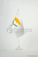 Прапорець Кіпр, 13,5х25 см, атлас щільний,2-х сторонній