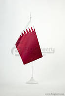 Прапорець Катар, 13,5х25 см, атлас щільний,2-х сторонній