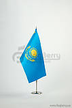 Прапорець Казахстану, 13,5х25 см, атлас щільний,2-х сторонній, фото 3