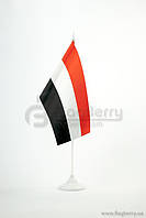 Прапорець Ємен, 13,5х25 см, атлас щільний,2-х сторонній