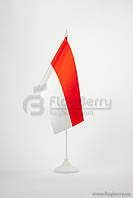 Прапорець Індонезії, 13,5х25 см, атлас щільний,2-х сторонній