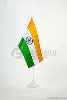 Прапорець Індії, 13,5х25 см, атлас щільний,2-х сторонній