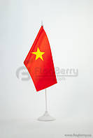 Прапорець Вєтнаму, 13,5х25 см, атлас щільний,2-х сторонній