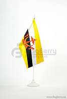 Прапорець Бруней, 13,5х25 см, атлас щільний,2-х сторонній