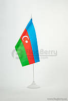 Прапорець Азербайджану, 13,5х25 см, атлас щільний,2-х сторонній