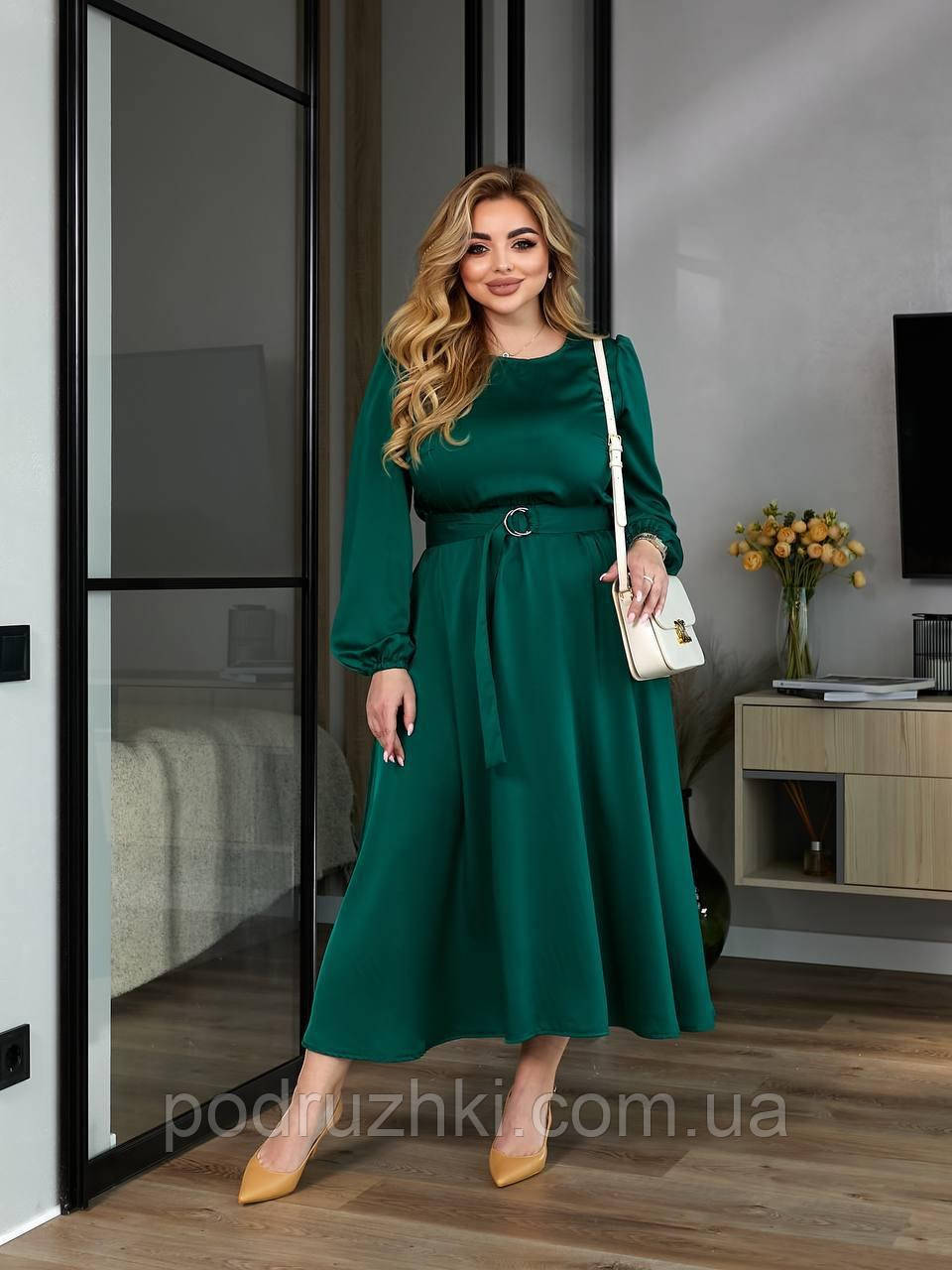 Жіноче довге літнє плаття Тканина шовк Розміри 50-52,54-56,58-60,62-64, фото 1