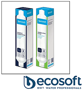 Комплект Вугільний постфільтр Ecosoft та Мінералізатор для фільтрів зворотного осмосу CHV2010ECOPKG+PD2010ECOPKG (під трубку 1/4)