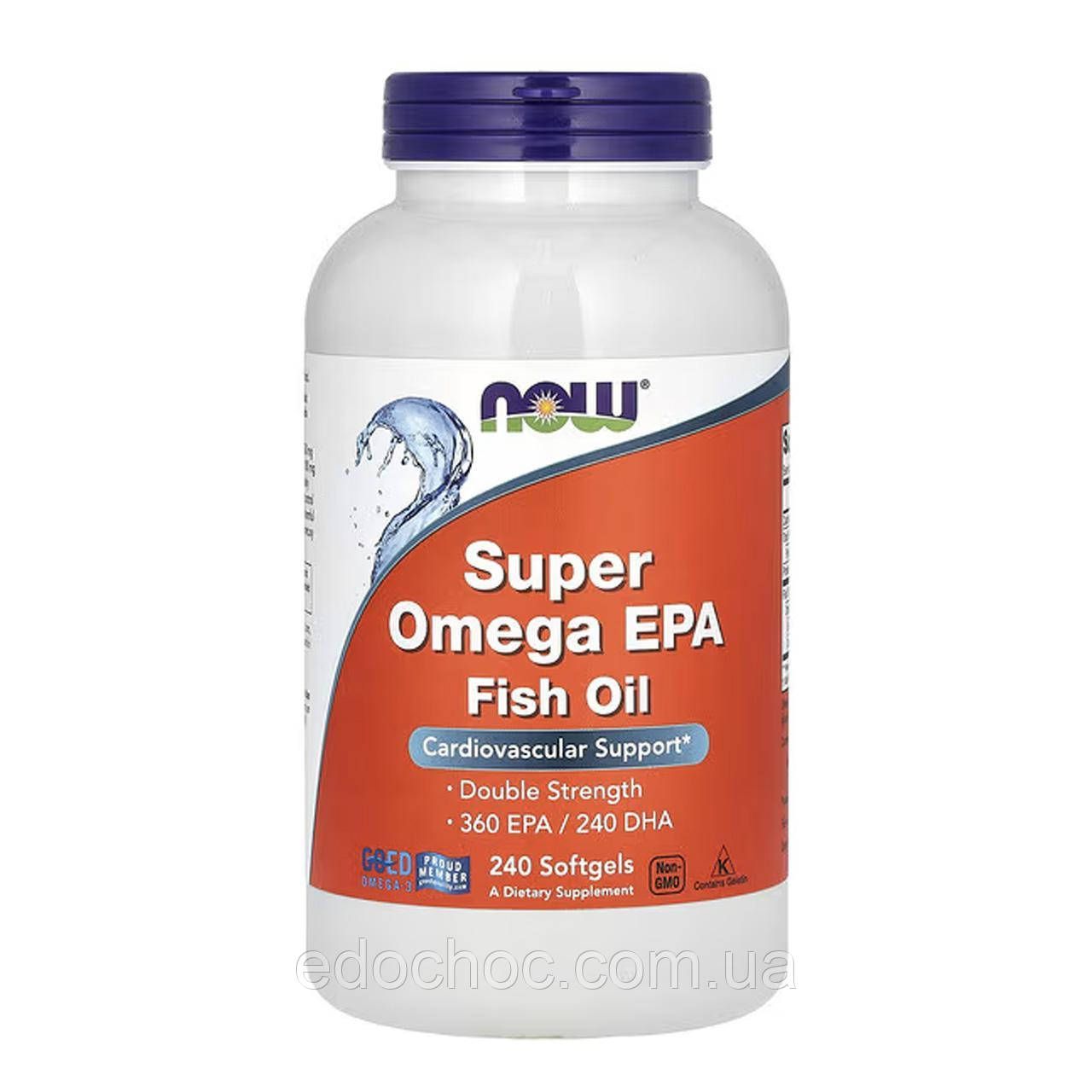 Супер Омега подвійна сила (Super Omega EPA) 360 EPA/240 DHA 240 капсул NOW-01683, фото 1