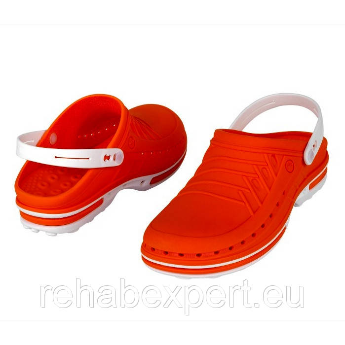 WOCK Clog 03 + Strap White Orange Спеціалізована взуття, з підвищеною стійкістю.