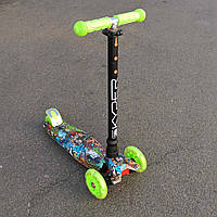 Триколісний самокат MAXI "Skyper" з колесами що світяться під час руху (PU)