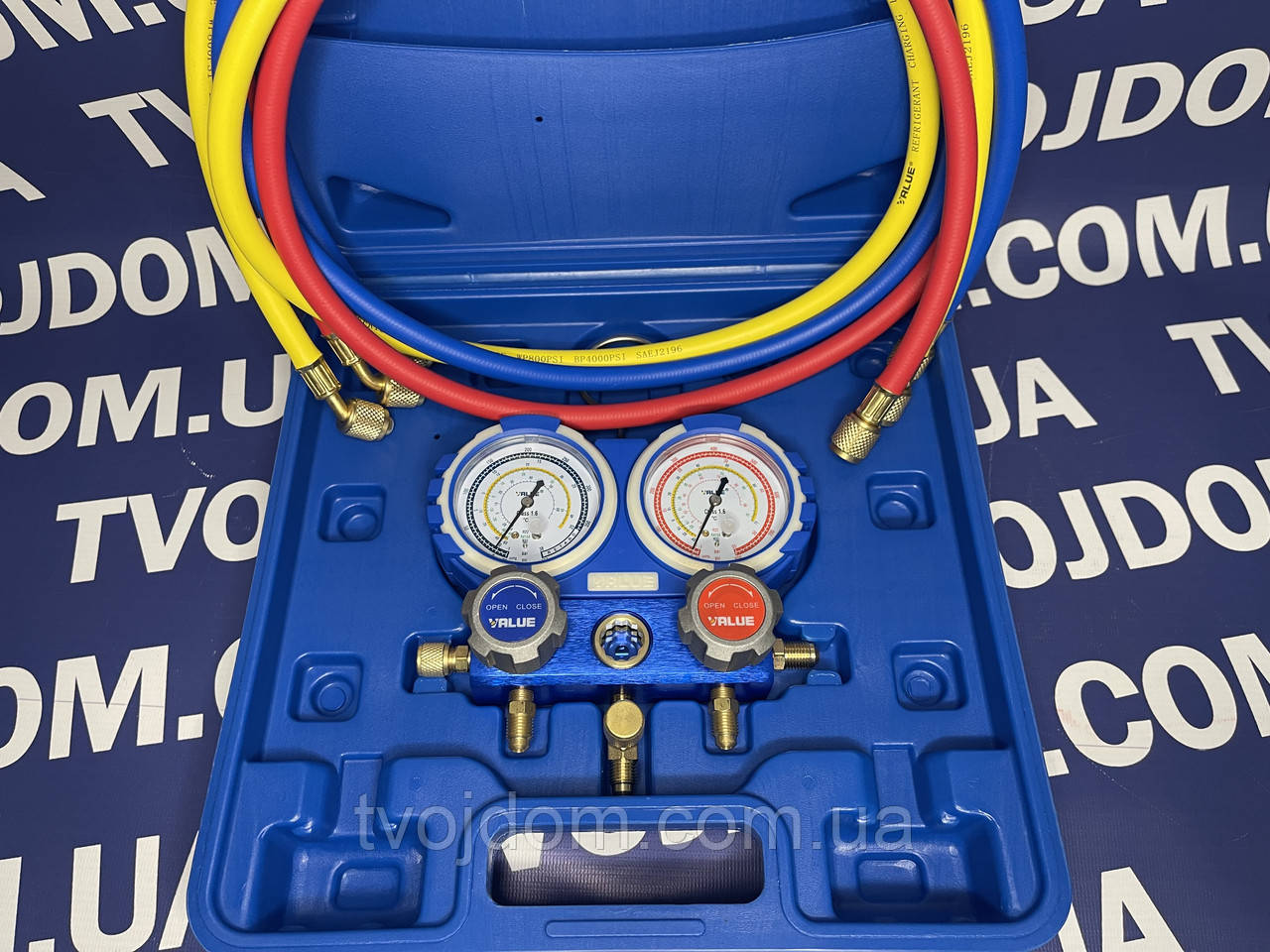 Манометричний колектор VALUE VMG-2-R32 B NEW (R-32,410a, 22) шланги по 1500см. (валіза), фото 1