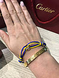 Cartier браслет цвях браслет нитка жовто-блакитна / Cartier браслет і шовковий браслет, фото 4
