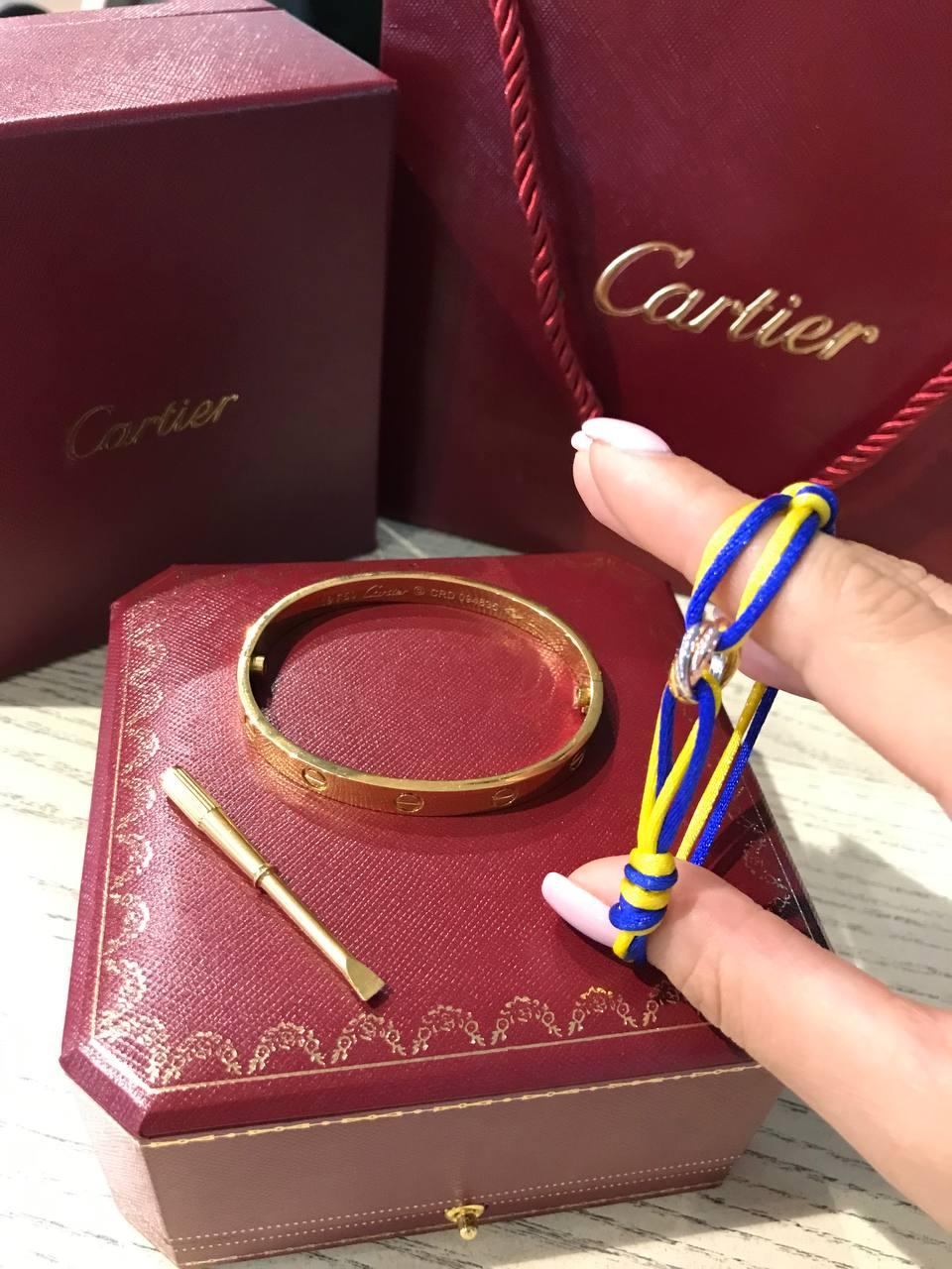 Cartier браслет цвях браслет нитка жовто-блакитна / Cartier браслет і шовковий браслет