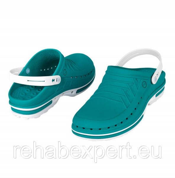 WOCK Clog 03 + Strap White Turquoise Спеціалізована взуття, з підвищеною стійкістю.