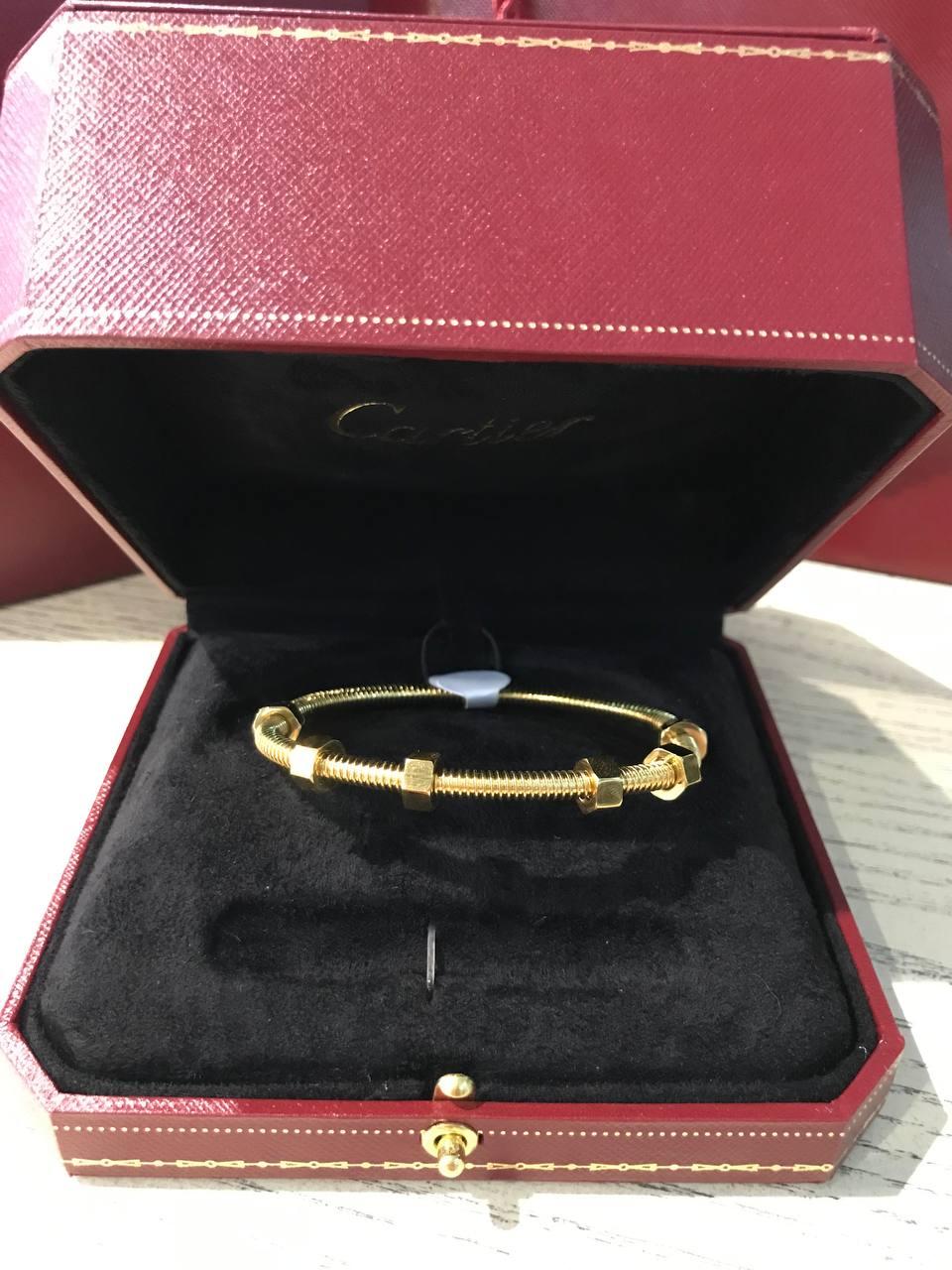 Cartier браслет у лимонному золоті / Cartier браслет позолота