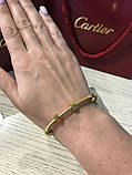 Cartier браслет у лимонному золоті / Cartier браслет позолота, фото 3