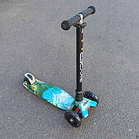 Триколісний самокат MAXI "Skyper" з колеса що світяться під час руху (PU)