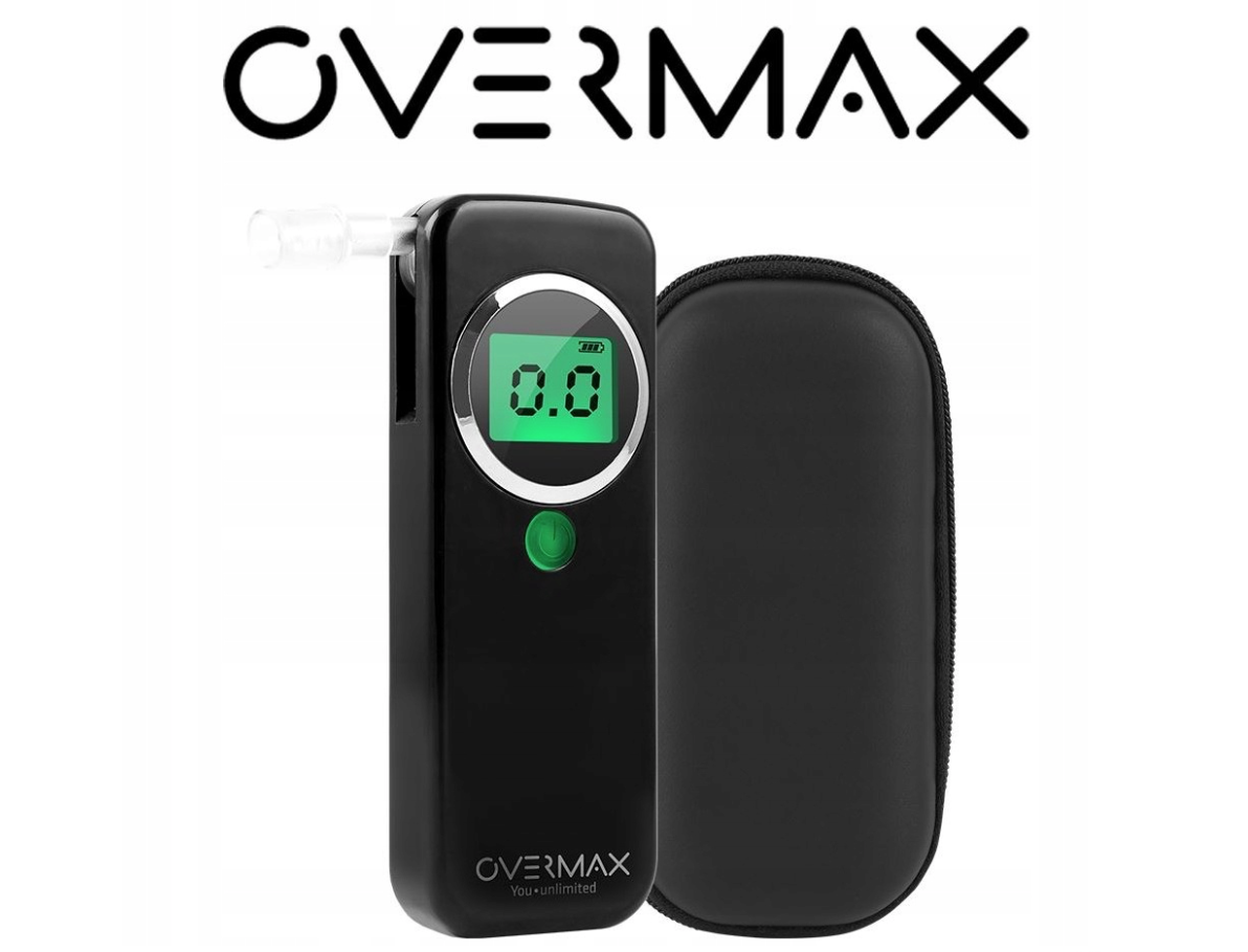Алкотестер Alkomat Overmax AD-02 з напівпровідниковим датчиком та мундштуками Китай