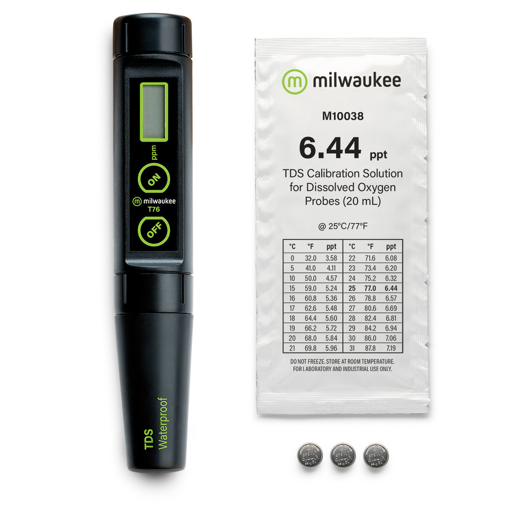Вологозахищений ТДС-метр Milwaukee Т76 0 to 9990 ppm АТС ручне калібрування Milwaukee США