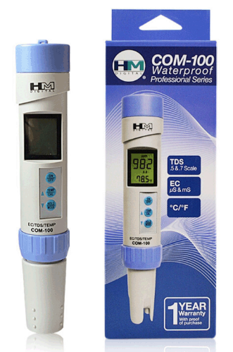 Професійний TDS/EC/Temp метр HM COM-100 АТС, 0 – 9990 µS; 0 – 5000 ppm, США