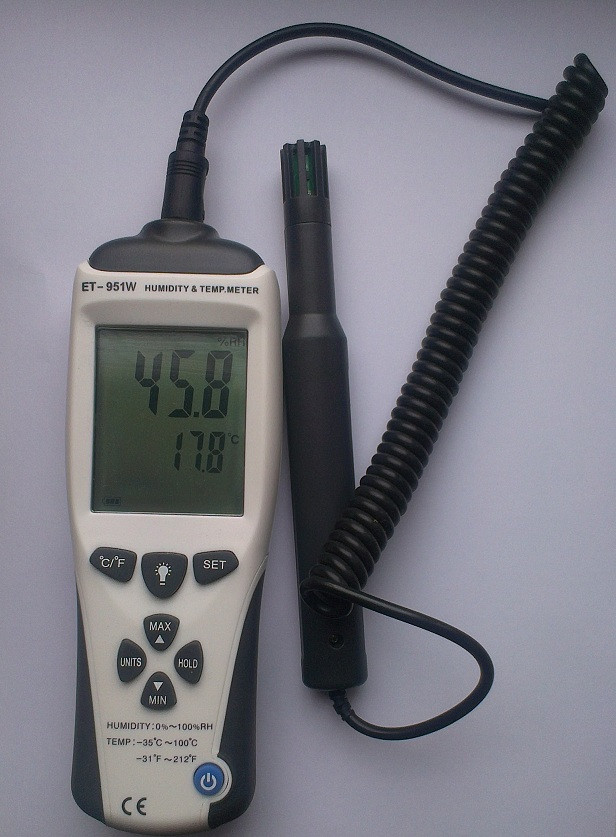 Професійний термогігрометр Flus ET-951W 0-100% від -35℃ до +100℃ з виносним датчиком DEW WB Flus Technology Китай