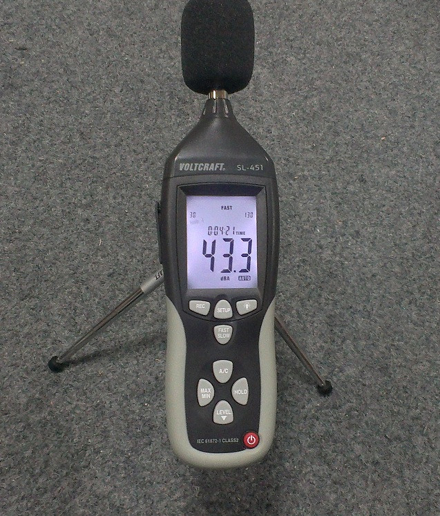 Професійний цифровий шумомір Voltcraft SL-451 (30-130 dB) пам'ять 32600 пікселів, ПЗ, Німеччина