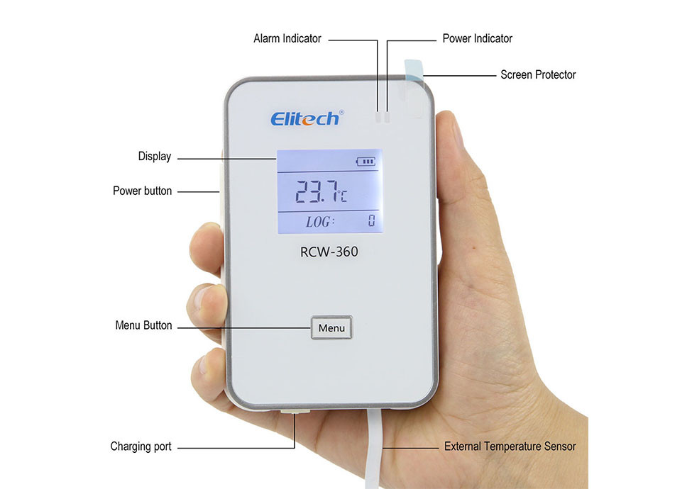 Реєстратор даних температури та вологості Elitech RCW-360 Wi-Fi -40℃...80℃ 0%...99% 32,000 пікселів Великобританія