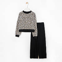 Костюм для дівчинки леопардовий з брюками палаццо Leo