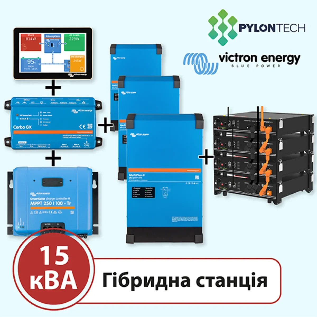 Акумуляторна станція на 15 кВА (Victron Energy, трифазна)