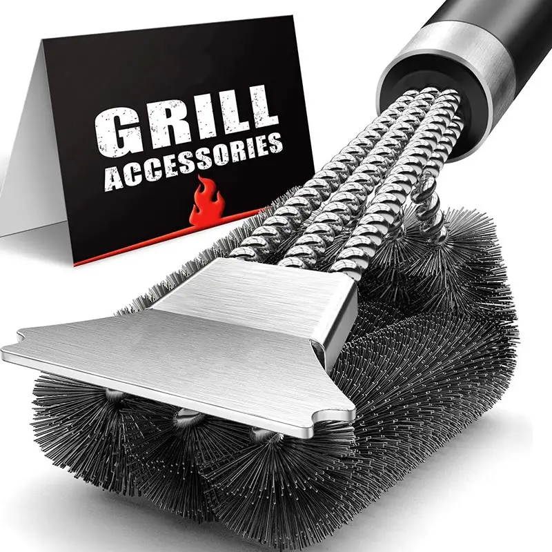 Щітка Йоржик Скребок Для чищення Грилів і Барбекю BBQ (неіржавка сталь)