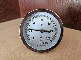 Термометр біметалевий ТБ-63 осьовий ТБ-63-50, 0...+120С