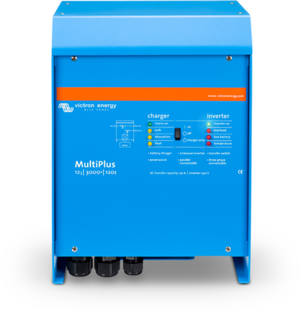 Інвертор гібридний Victron Energy Quattro 48/5000/70-100/100 (5 кВА/4 кВт, 1 фаза, без MPPT)