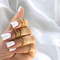 Кільця фалангові золотисті набір 6 шт