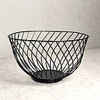 Фруктовниця металева Завиток 2 25x14 см чорний кошик для фруктів настільний із металу