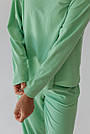 Піжама жіноча РУБЧИК натуральна бавовна S-3XL ШТАНЦІ+КОФТА DC ЗЕЛЕНИЙ, фото 9