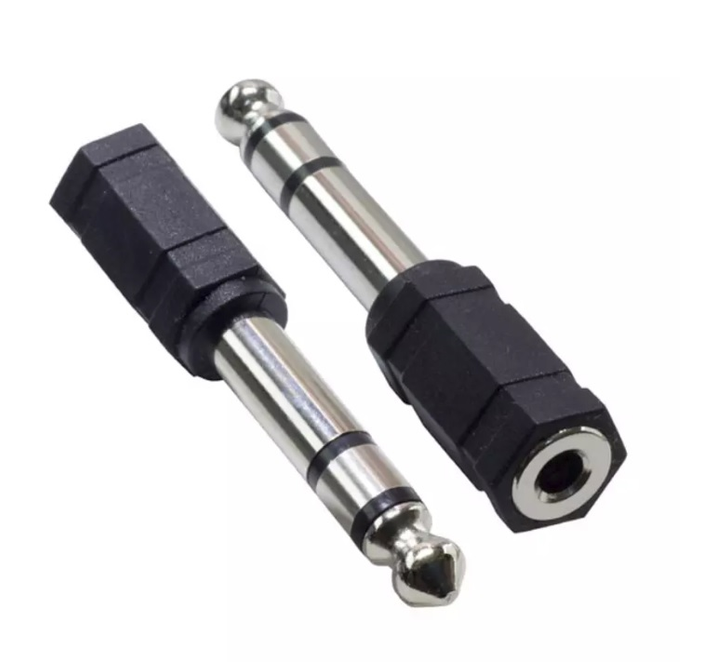 Конвертер Jack 6.3 (тато)/Jack 3.5 (мама) Stereo, Black, Арт.55627
