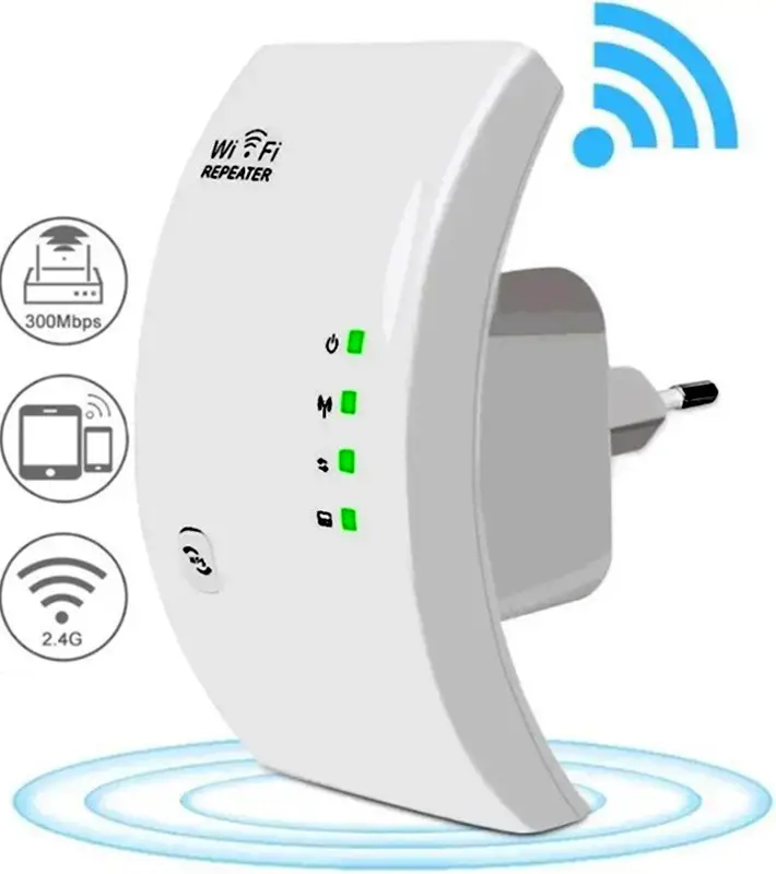 Ретранслятор WiFi 300 Мбіт/с Розширювач, підсилювач діапазону Wi-Fi репітер Wireless-N Wi-Fi Repeater