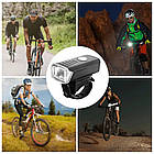 Велосипедна фара передня + задня, від USB, BSK-HY027 / Акумуляторний велосипедний ліхтар / Велоліхтар, фото 6