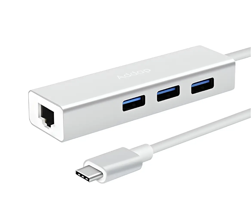 Адаптер Type-C/LAN (зі шнуром) + 3Port USB, Арт.55611