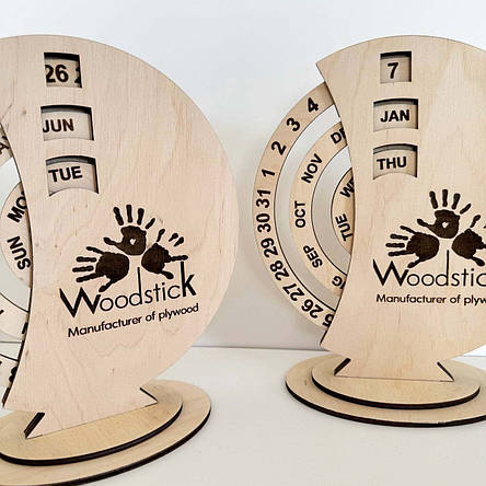 Вічний календар дерев'яний з логотипом компанії., фото 1