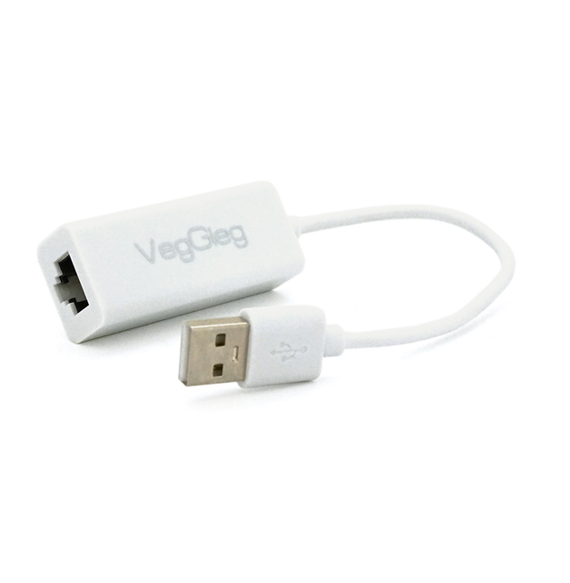 Контролер USB 2.0 to Ethernet VEGGIEG - Мережевий адаптер 10/100Mbps з проводом, RTL-8152B, White, Арт.55635