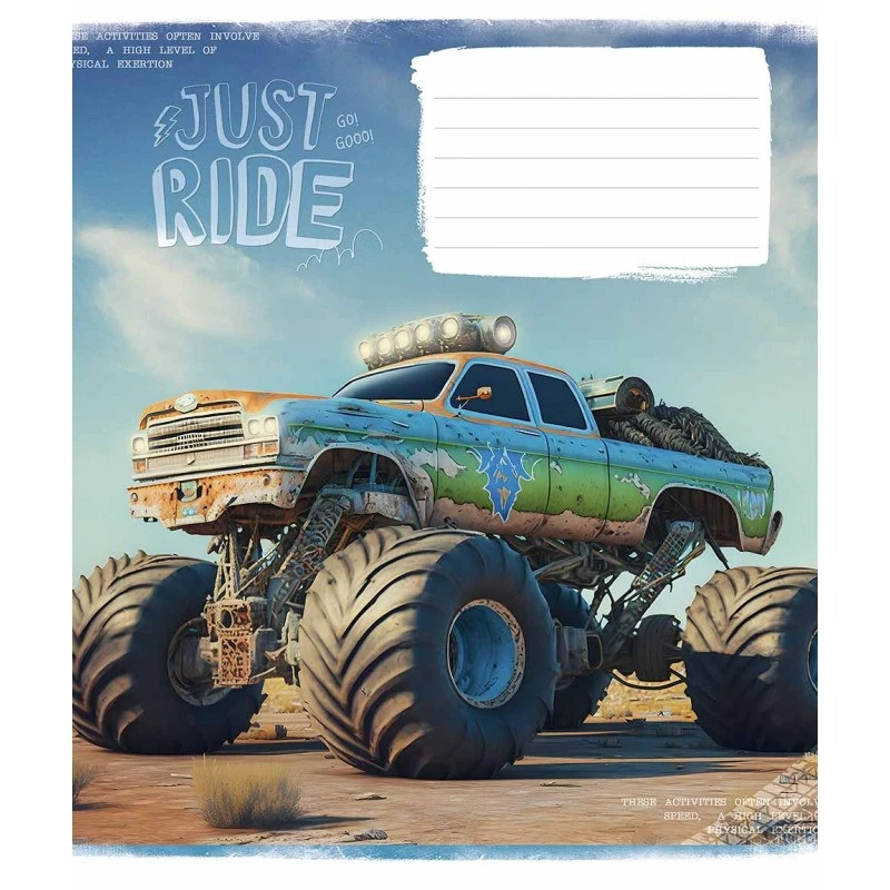 Зошит шкільний в лінію 12 аркушів Школярик, Just ride (5 видів), фото 1