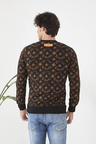 Чоловічий світшот Louis Vuitton чорна брендова чоловіча кофта Луї Віттон Туреччина, фото 3