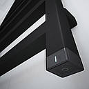 Рушникосушарка Terma Marlin One 600х430, під'єднання праворуч, з виделкою, чорний матовий 9005, фото 2